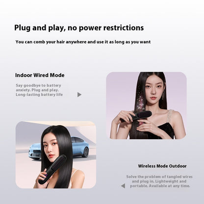 Peine eléctrico para peinar el cabello liso con carga LCD