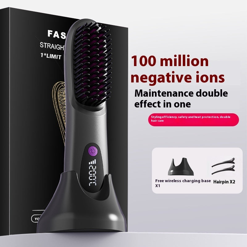 Peine eléctrico para peinar el cabello liso con carga LCD
