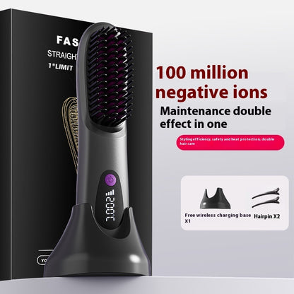 Peine eléctrico para peinar el cabello liso con carga LCD